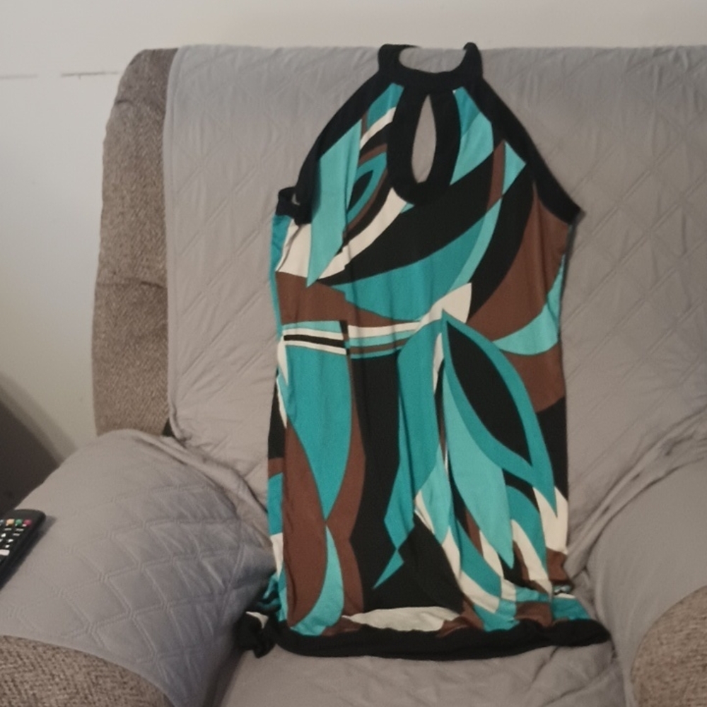 Issue New York Teal and Brown Dress